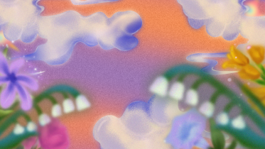 Garden and clouds. 