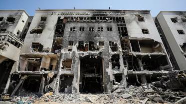 The damaged Al Shifa Hospital in Gaza Strip. FILE PHOTO: REUTERS