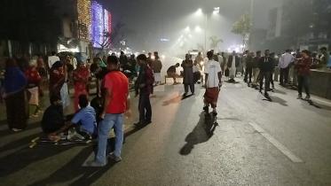Uprising injured block road in front of NITOR
