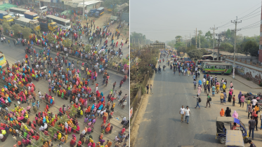 RMG workers block Gazipur highway over colleague’s death in road crash