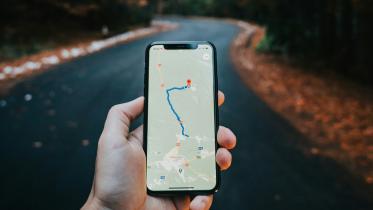 User navigating Google Maps