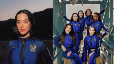 Katy Perry roars into space on all-woman flight