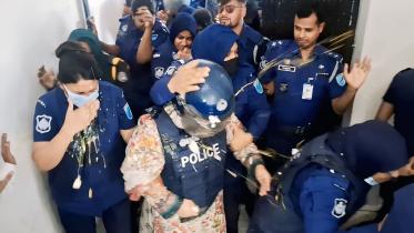 Eggs were thrown at Momtaz Begum