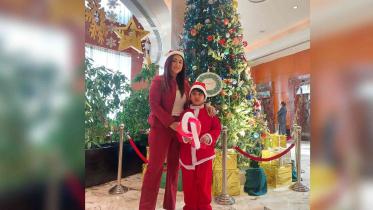 Apu Biswas and Joy put on their Christmas spirit