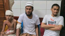 The injured were taken to Brahmanbaria 250-bed General Hospital and other hospitals early yesterday. Photo: Collected