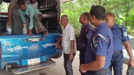 Humayun Kabir Molla, officer-in-charge of Shailkupa Police Station, said the five were arrested on allegations of carrying out sabotage. Photo: Collected