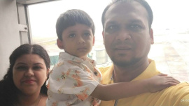 Debashish, his wife and their son had been in Bengaluru and arrived in Kolkata only yesterday. Photo: Collected from Facebook