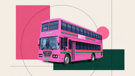 The number of Pink Buses being introduced is nowhere near enough to serve the growing number of women who have to leave home every day and depend on public transport. Visual: Anwar Sohel