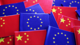 EU and Chinese flags are seen in this illustration taken, March 20, 2025. Photo: Reuters