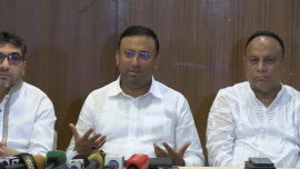 The state minister made the courtesy call in Sylhet after journalists faced harassment while trying to interview him yesterday afternoon. Photo: Star