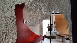 Content creator Salman Muqtadir’s studio in the capital’s ECB Chattar area was vandalised by miscreants. Photo: Star
