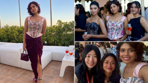 The story behind Zaineen Karim’s crimson Fondazione Prada look
