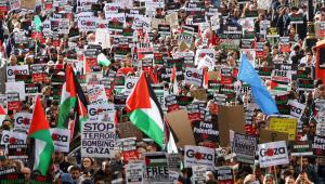 Activists protesting for a ceasefire in Gaza.