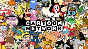 Cartoon Network characters surrounding the channel's logo.  