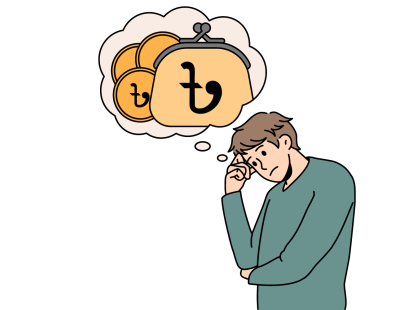 A person worried about their finances. 